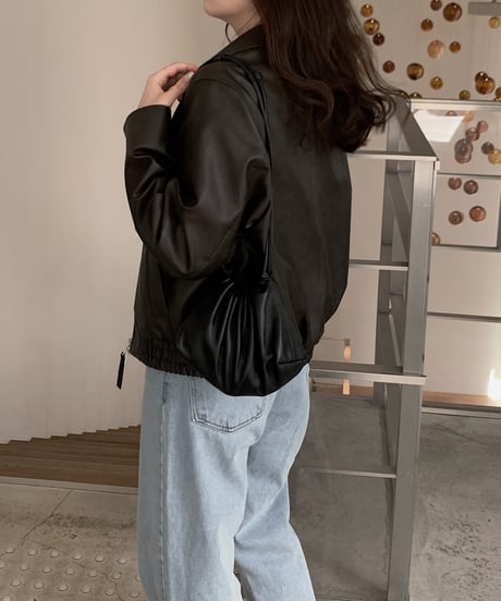 leather string bag
