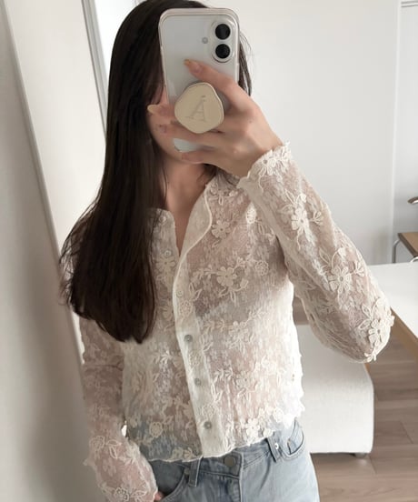 embroidered lace cardigan