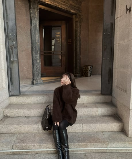 ［即納］rabbit fur over knit
