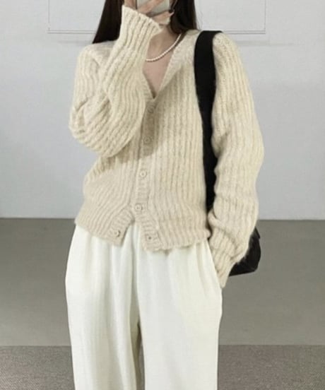 wool v-neck cardigan