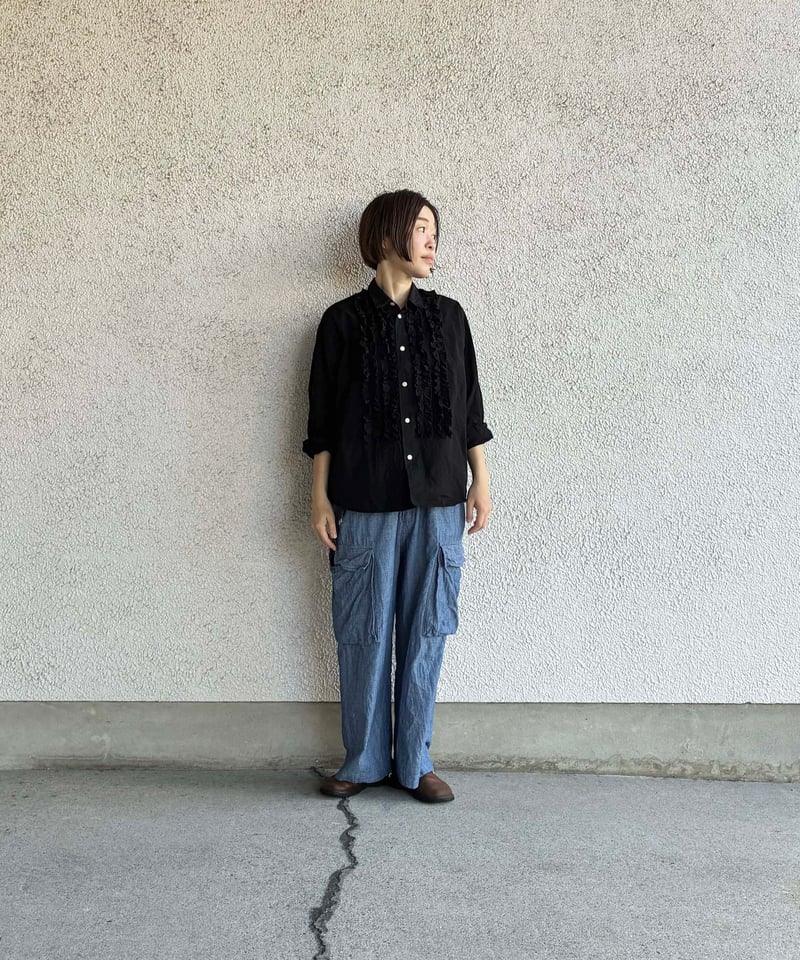 ダル　dhal フリルシャツ 100/2Poplin Frill Shirt | Dhal/DHAL DESIGN SHOP