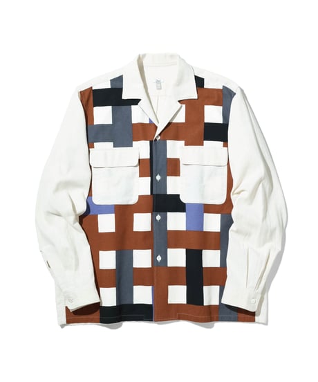 HEART ART×Dhal MATSURI  Open Collar Shirt