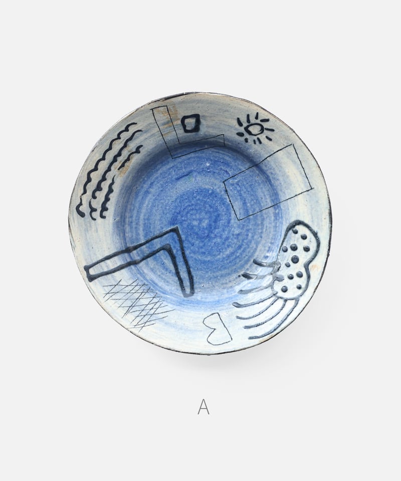 キムホノ お皿 幾何学模様 未使用 キムホノ 6寸皿（青） | Dhal/DHAL DESIGN SHOP online store
