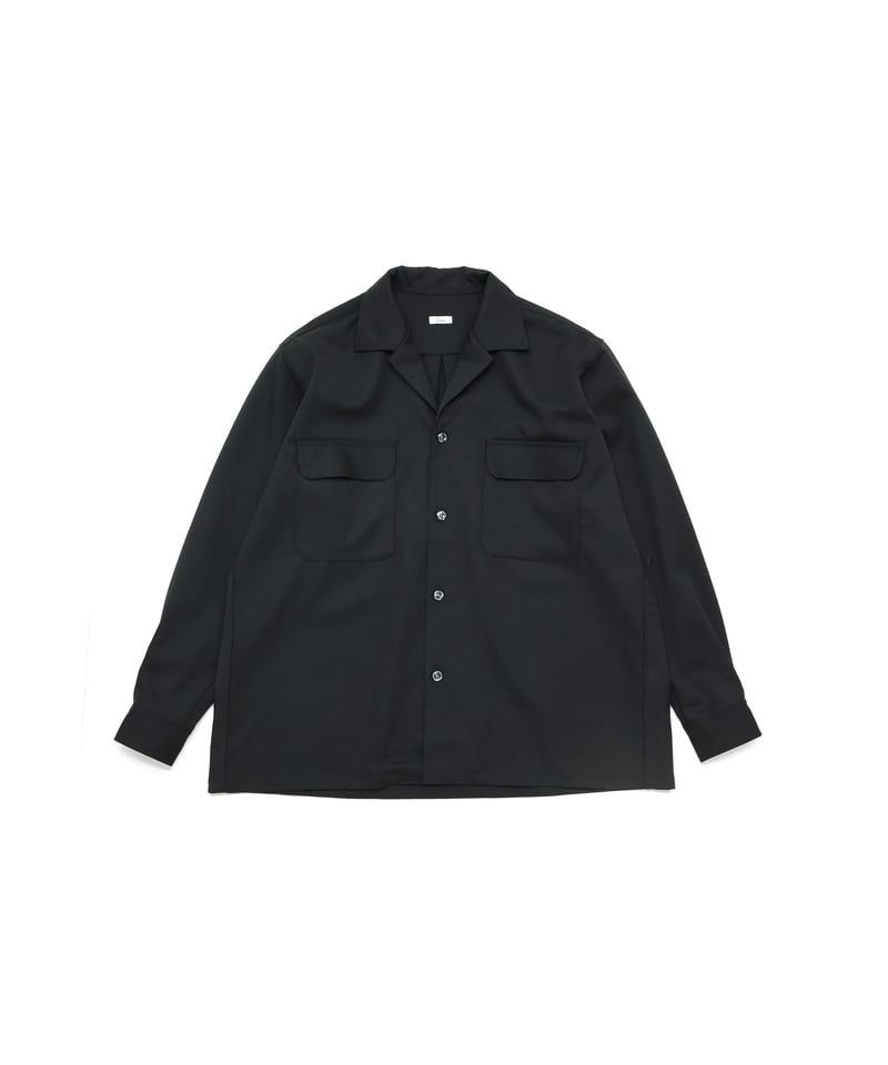 2/72 Wool GABA Open Collar Shirt | Dhal/DHAL DE