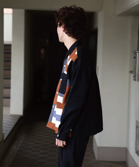 HEART ART×Dhal MATSURI  Open Collar Shirt
