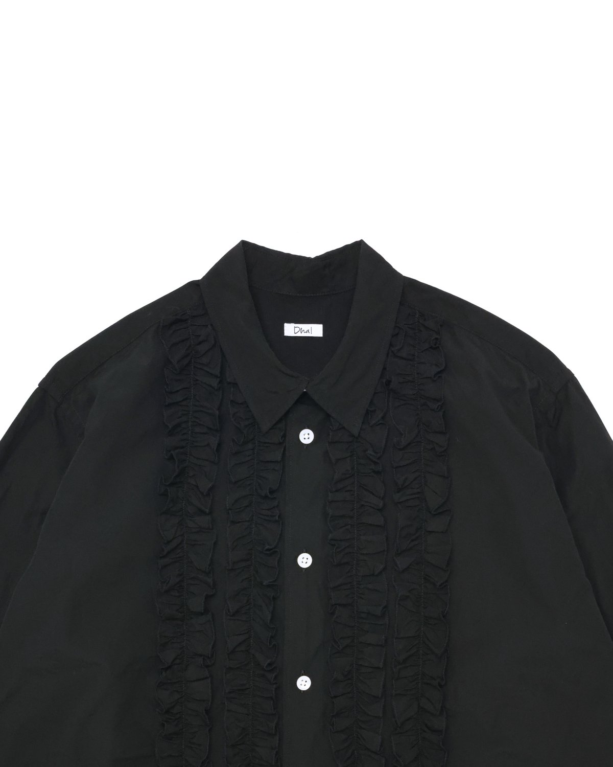 100/2Poplin Frill Shirt | Dhal/DHAL DESIGN SHOP
