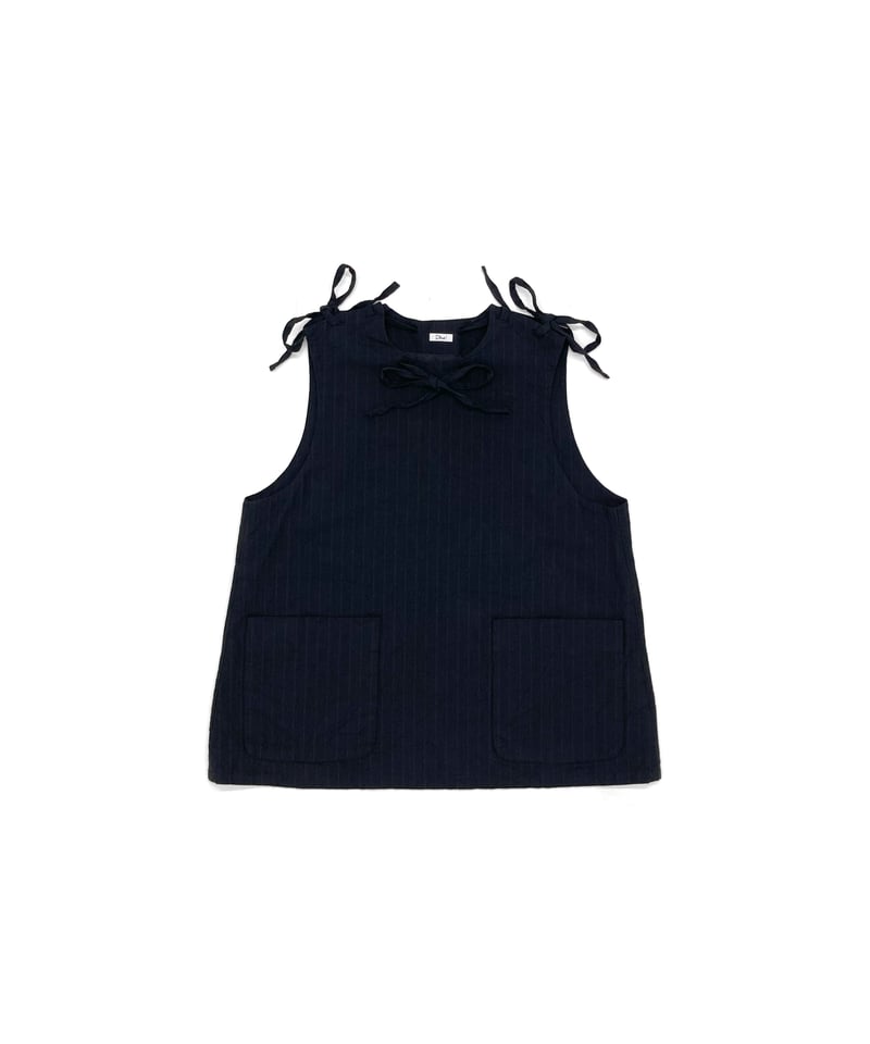 Cotton Wool Stripe Ribbon Vest | Dhal/Dhal Home