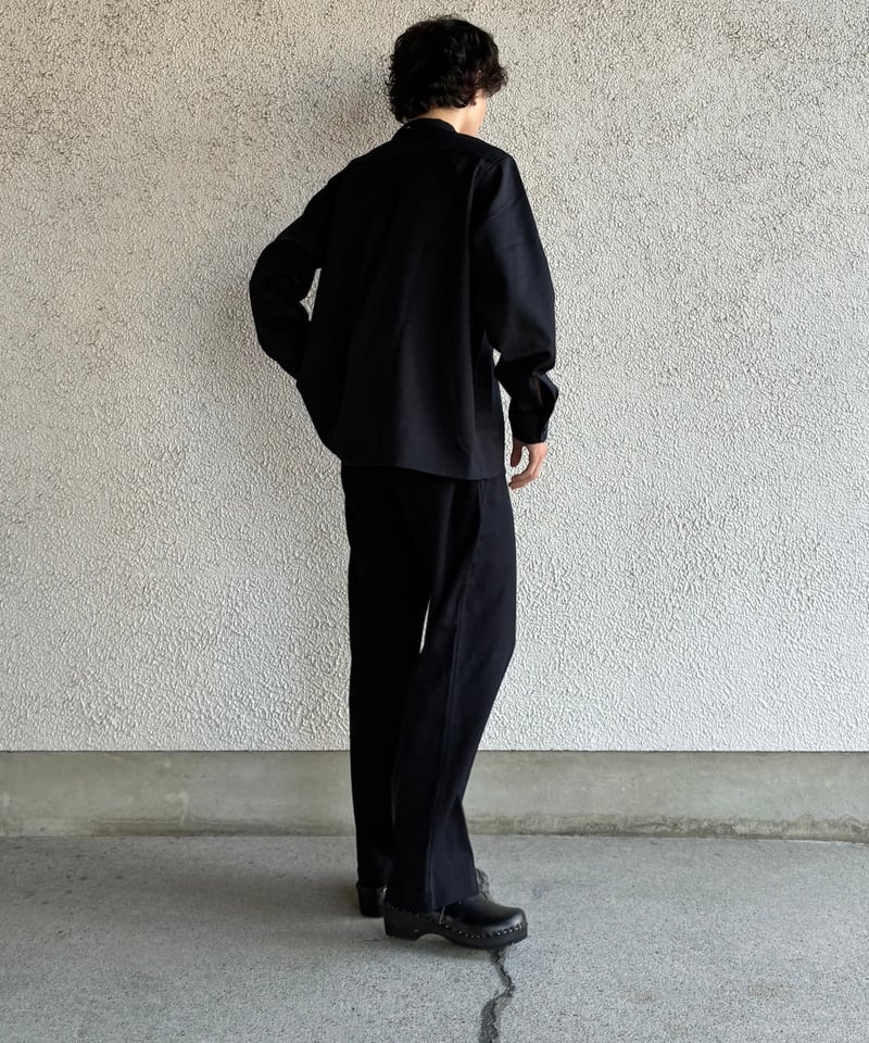 2/72 Wool GABA Open Collar Shirt | Dhal/DHAL DE