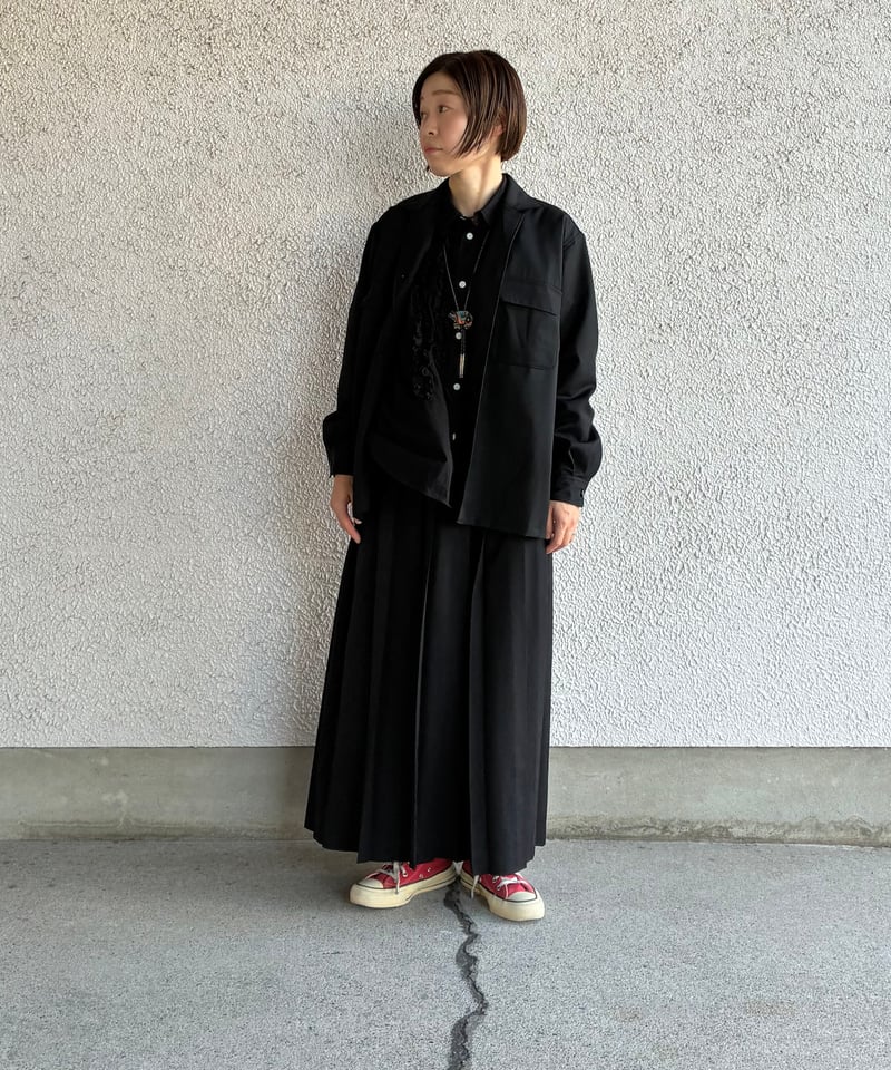 【定価59400円】NULABEL ナチュラルダイ ウールギャバジン シャツ 定価59400円】NULABEL ナチュラルダイ ウールギャバジン シャツ