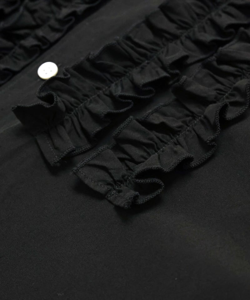 100/2Poplin Frill Shirt | Dhal/DHAL DESIGN SHOP