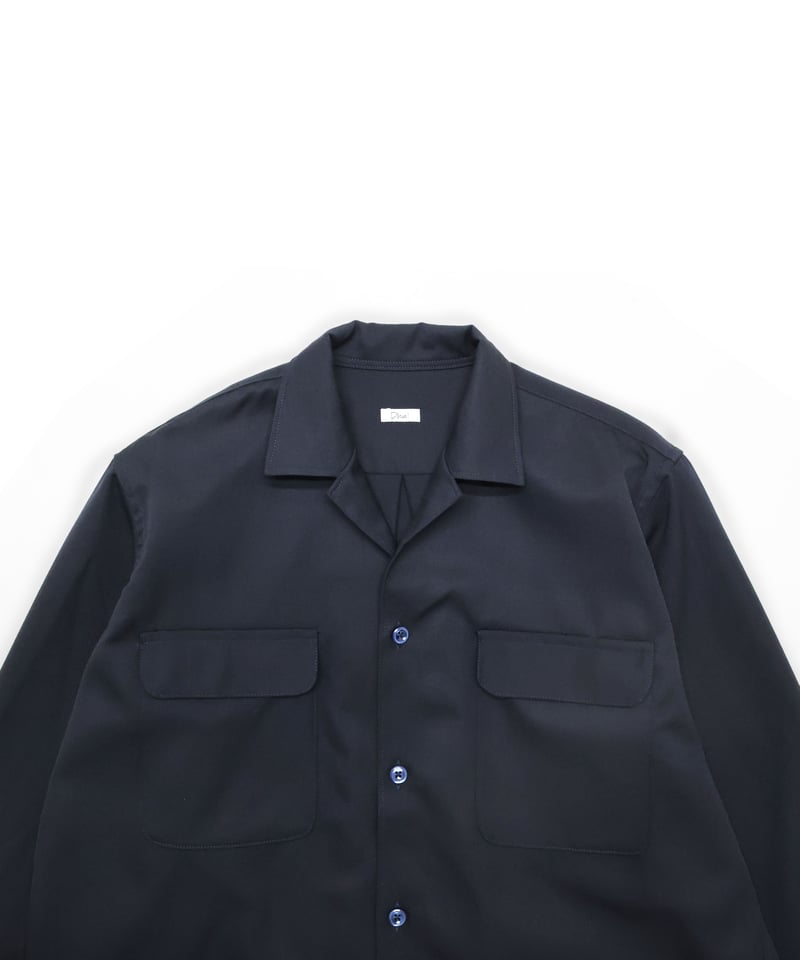 2/72 Wool GABA Open Collar Shirt | Dhal/DHAL DE