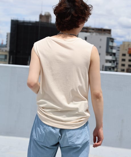 1027 Hard Twisted Bio Cutsew / No Sleeve Cream