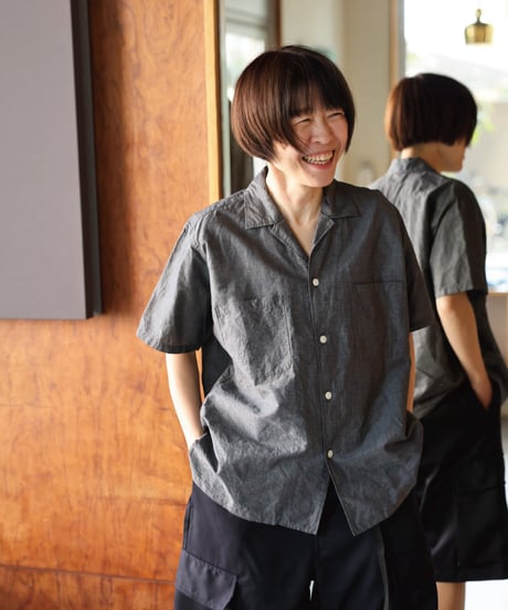 Dhal / C/Li CHAMBRAY SS Open Collar Shirt