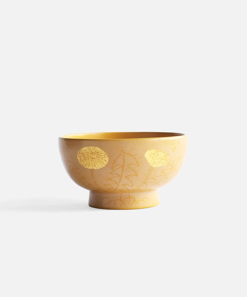 金色の漆器 椀 多彩な人物デザイン 若林幸恵 漆椀 (たんぽぽ) | Dhal/DHAL DESIGN SHOP online s