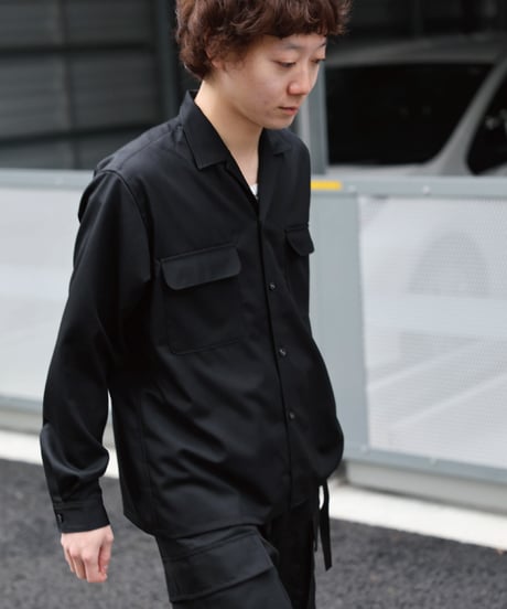 Dhal / 2/72 Wool Gaba Open Collar Shirt
