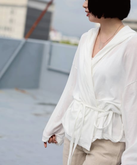 1027 Hard Twisted Bio Cutsew / Hooded Parka White