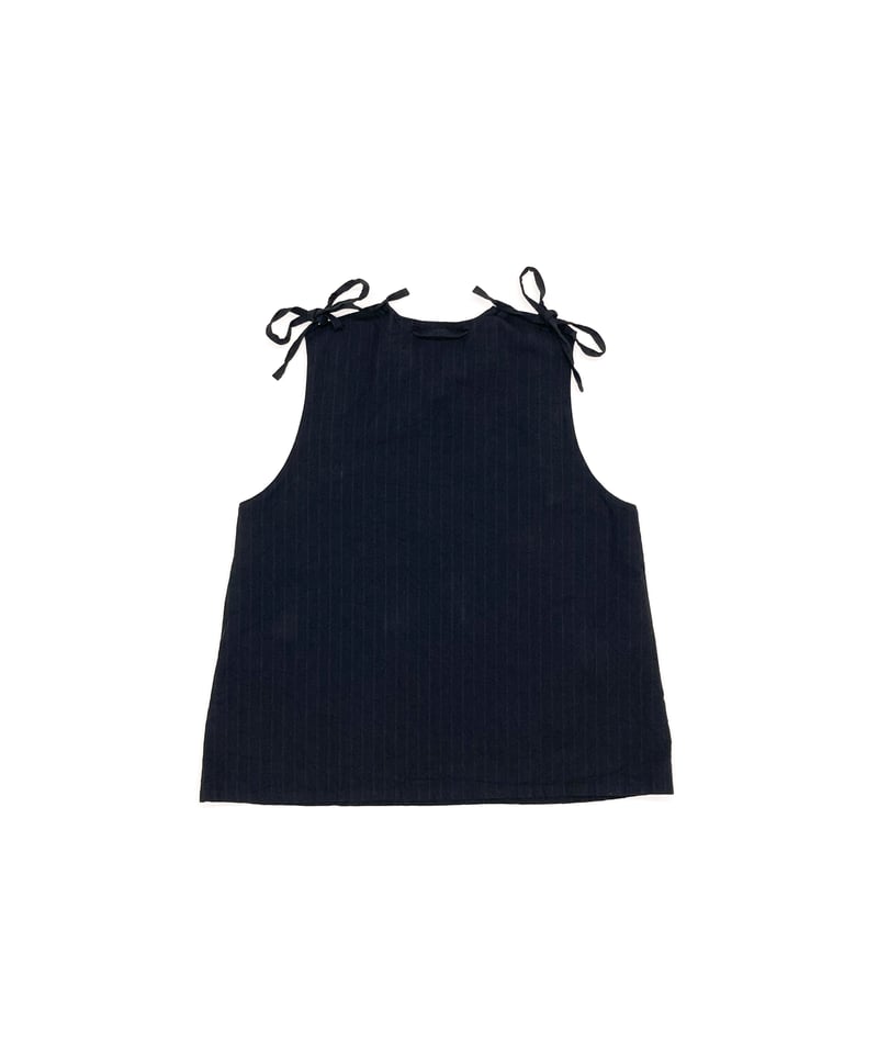 Cotton Wool Stripe Ribbon Vest | Dhal/Dhal Home