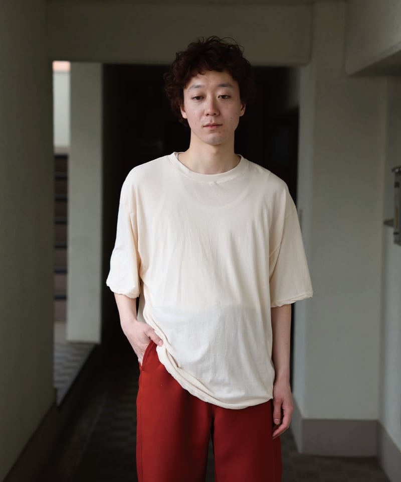 【今期新品】1027 Hard Twisted Bio Tシャツ クリーム 1027 Hard Twisted Bio Cutsew / Crew Tee | Dhal/
