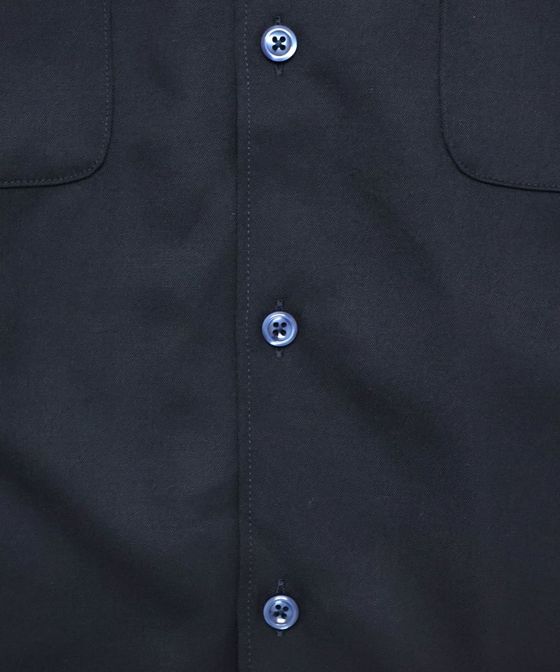 2/72 Wool GABA Open Collar Shirt | Dhal/DHAL DE