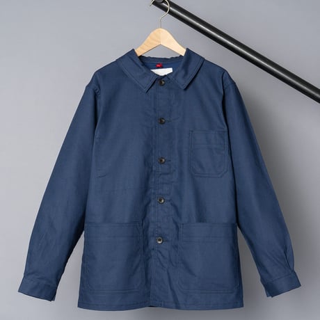 【 Le Sans Pareil / ルサンパレイユ 】 COTTON LINEN POPLIN TRADITIONAL COVERALL homme (NAVY)