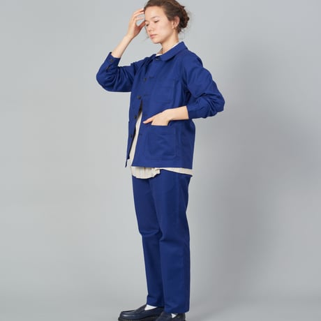 【 Le Sans Pareil / ルサンパレイユ 】 COTTON TWILL TRADITIONAL COVERALL femme (NAVY)