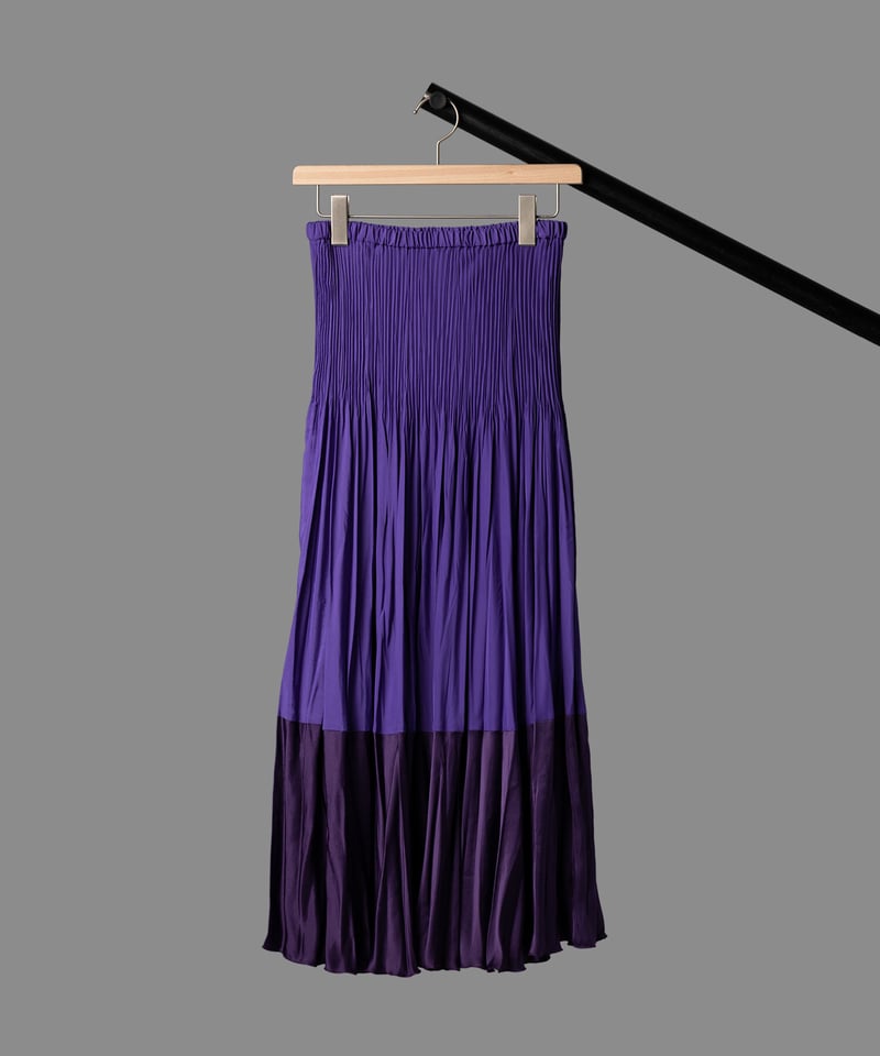ADAWAS / アダワス 】TWO-TONE PLEATED SKIRT (PURPLE...
