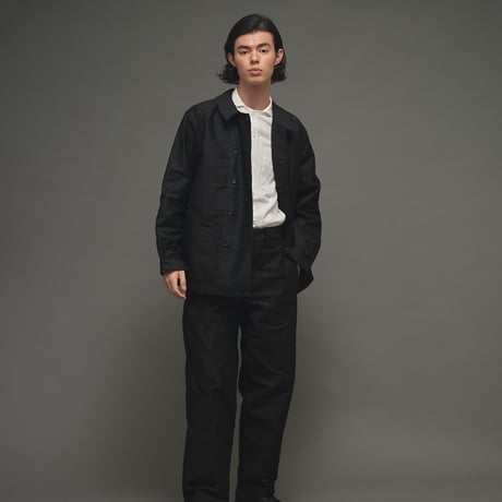 【 Le sans Pareil / ル サン パレイユ 】COTTON MOLESKIN TRADITIONAL DOUBLE COVERALL homme  (BLACK)