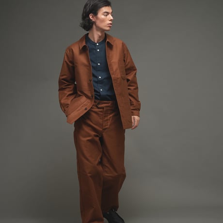 【 Le Sans Pareil / ルサンパレイユ  】COTTON MOLESKIN TRADITIONAL COVERALL homme（BROWN）