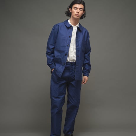 【 Le Sans Pareil / ルサンパレイユ  】COTTON MOLESKIN TRADITIONAL COVERALL homme （NAVY）