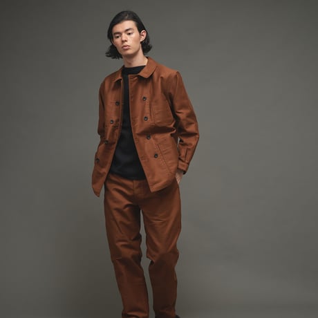 【 Le sans Pareil / ル サン パレイユ 】COTTON MOLESKIN TRADITIONAL DOUBLE COVERALL homme（BROWN)