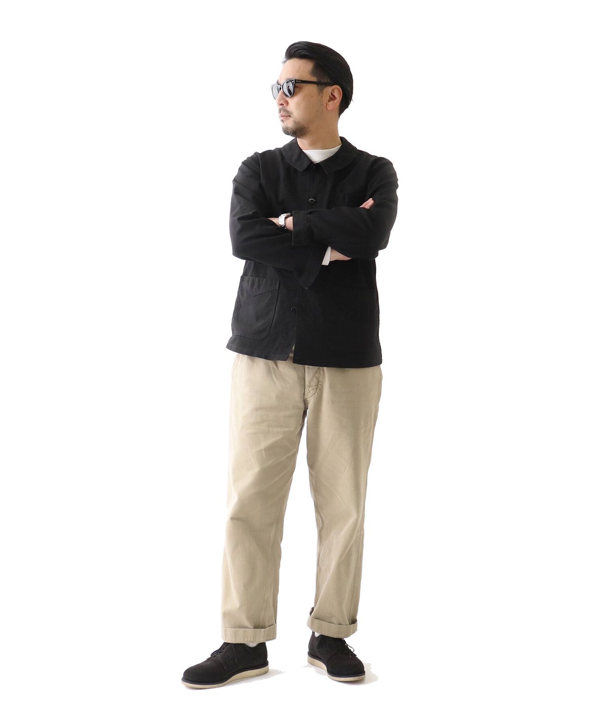 【 Le Sans Pareil / ルサンパレイユ 】 ANK別注　COTTON TWILL TRADITIONAL COVERALL (BLACK)
