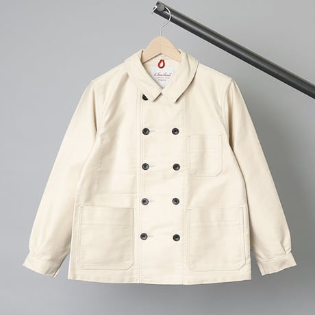 【 Le Sans Pareil / ルサンパレイユ 】 COTTON MOLESKIN TRADITIONAL DOUBLE COVERALL femme (IVORY)