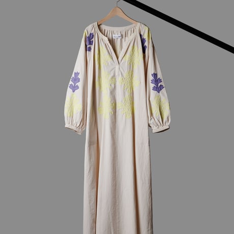 Sara mallika CTN LINEN AFRICAN FLOWER DRESS (サラマリカ )(2colors