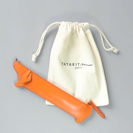 【 TATAKIT.m paris / タタキットエム 】LE RINGO small pencil case (ORANGE)