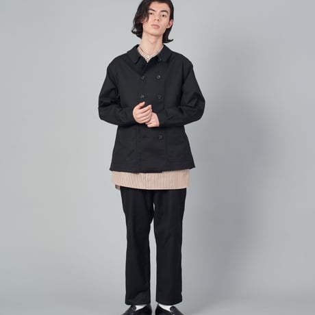 【 Le Sans Pareil / ルサンパレイユ 】 COTTON TWILL TRADITIONAL DOUBLE COVERALL homme (BLACK)