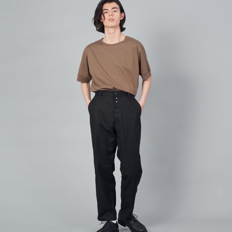【 Le Sans Pareil / ルサンパレイユ 】 COTTON TWILL TRADITIONAL WORK PANTS homme (BLACK)