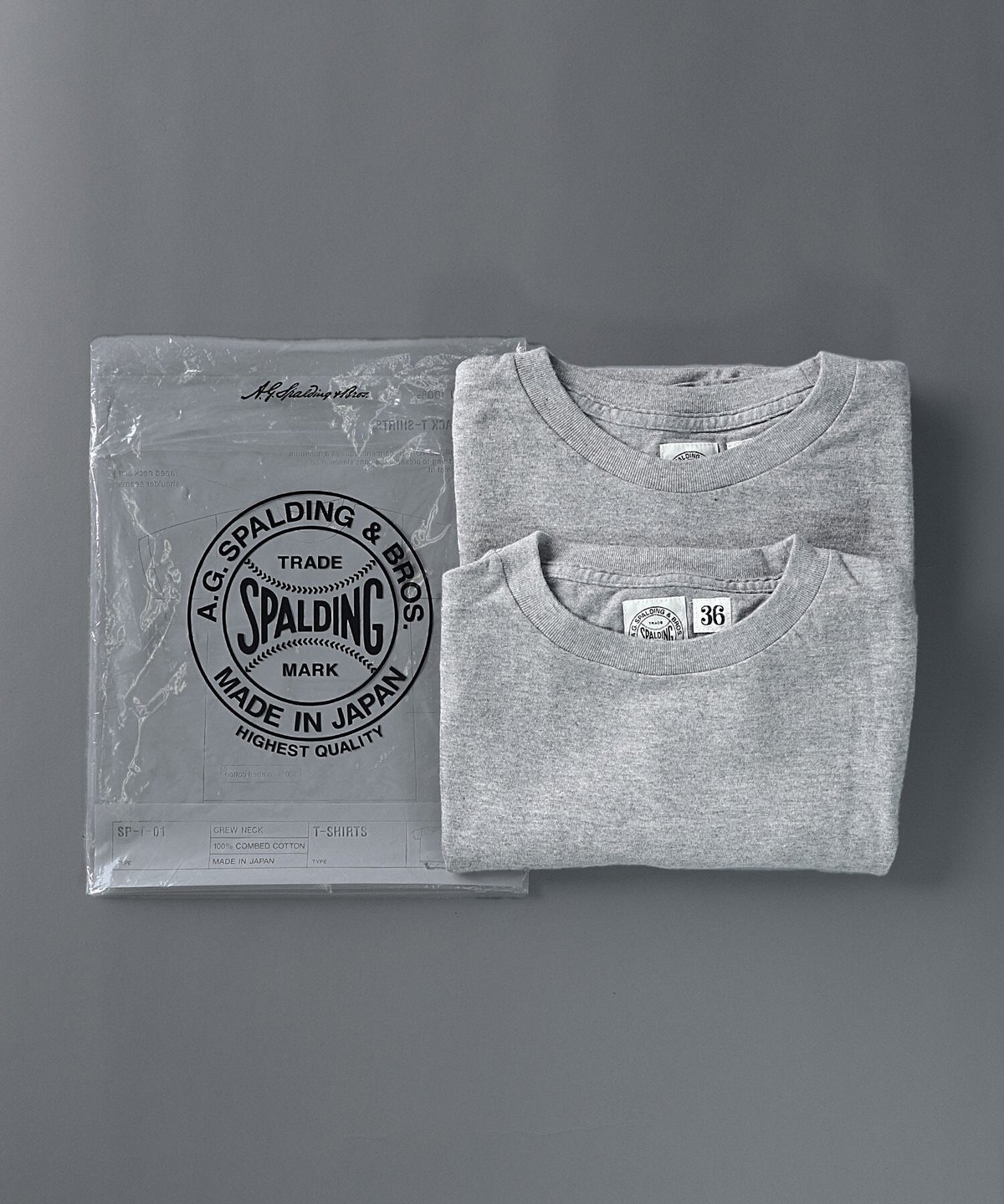【 A.G.SPALDING＆BROS / エージースポルディング＆ブロス 】 COMBED COTTON PACK TEE (L.GREY)