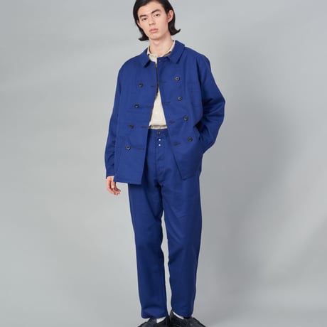 【 Le Sans Pareil / ルサンパレイユ 】 COTTON TWILL TRADITIONAL DOUBLE COVERALL homme (NAVY)
