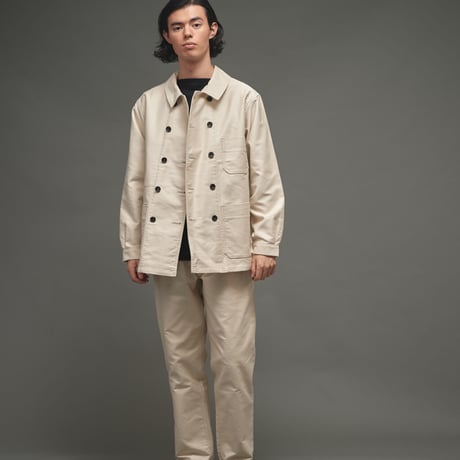 【 Le sans Pareil / ル サン パレイユ 】COTTON MOLESKIN TRADITIONAL DOUBLE COVERALL homme  (IVORY)