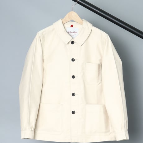 【 Le Sans Pareil / ルサンパレイユ 】COTTON MOLESKIN TRADITIONAL COVERALL femme (IVORY)