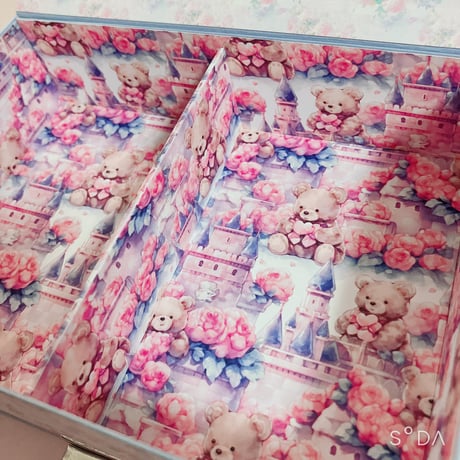 引き出し付き二段ボックス☆くま