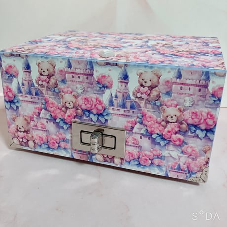 引き出し付き二段ボックス☆くま
