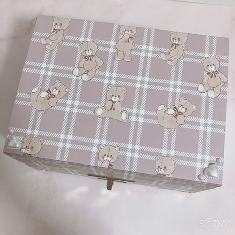 引き出し付き二段ボックス☆くま