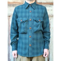 ”HIGHBALLER” LOGGER SHIRT (GRAY GREEN x PINE GREEN)