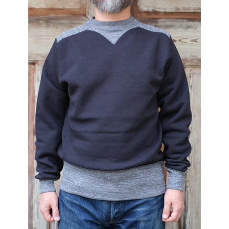 “ATHLETIC SWEAT SHIRT” SPECIAL HEAVY WEIGHT (JET NAVY x GRAINED CHACOLE GRAY)