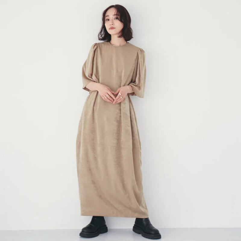 Hella ヘラ / VINTAGE SATIN COCOON DRESS ヴィンテージサテン...