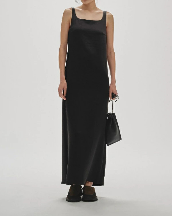 ワンピース Squareneck Satin Dress 36 todayful black TODAYFUL