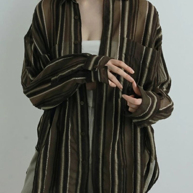 ànuke アンヌーク anuke 秋冬 Sheer Stripe Shirts シアーストラ