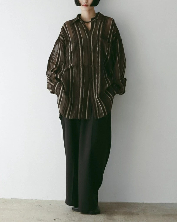 ànuke アンヌーク anuke 秋冬 Sheer Stripe Shirts シアーストラ