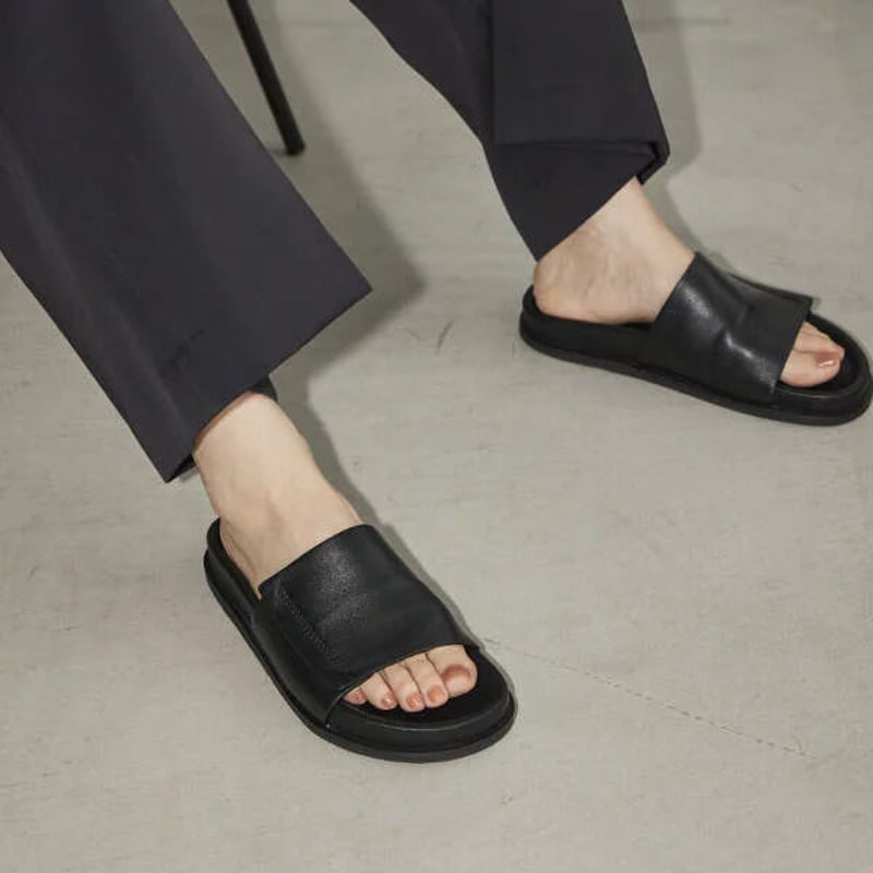 TODAYFUL Leather Slide Sandals レザーサンダル